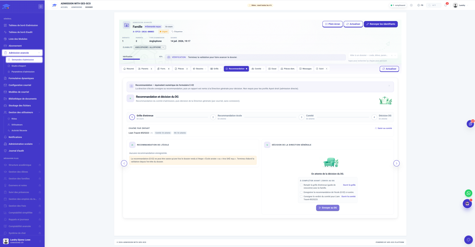 Screen, recommendation
